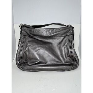 Coach Chelsea Metallic Pewter Leather Ashlyn Hobo Bag Gunmetal Silver 14706